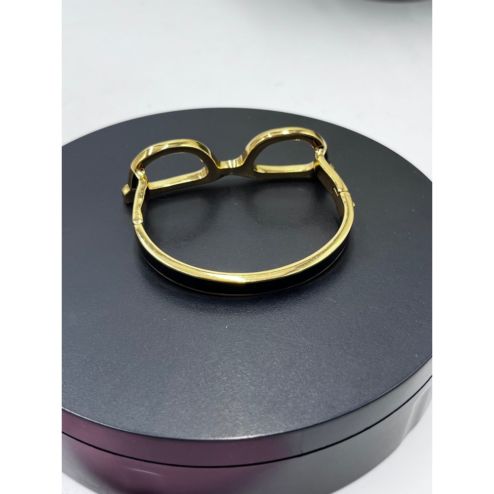 Kate Spade Goreski Lookout Black Enamel Eyeglass Hinged Bangle Bracelet Lim Ed - Picture 7 of 10